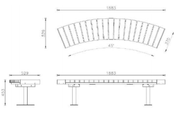 Tekeningbank Greta rond element