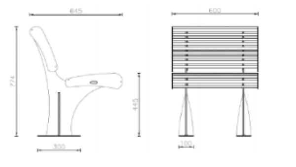 Tekening stoel Garda
