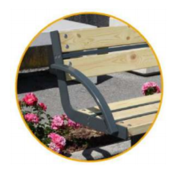 Detail armlegger bank Greta.